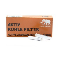 Фильтры для курительных трубок Aktiv Kohle 6 мм угольные 15х45 шт
