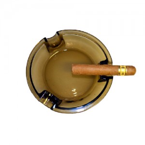 Пепельница для 3 сигар из дымчатого стекла