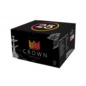 Уголь для кальяна Crown (Краун) – 25 мм кубик 72 шт