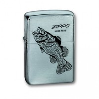 Зажигалка Zippo 200 Black Bass Brushed Chrome